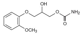 This is an image of the structural formula for methocarbamol