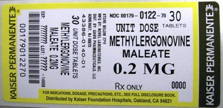Label for Methylergonovine Maleate 0.2mg