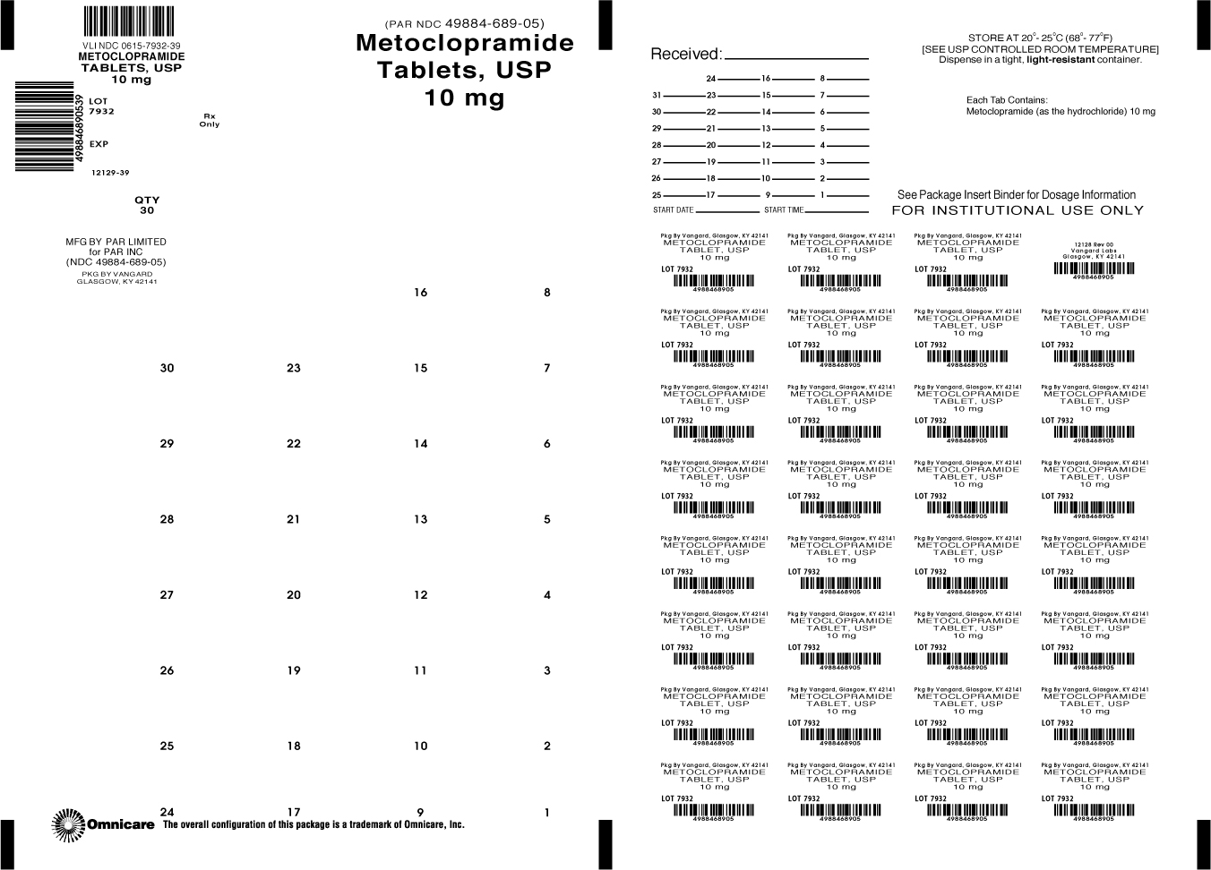 Metoclopramide Tabs 10mg - 7932