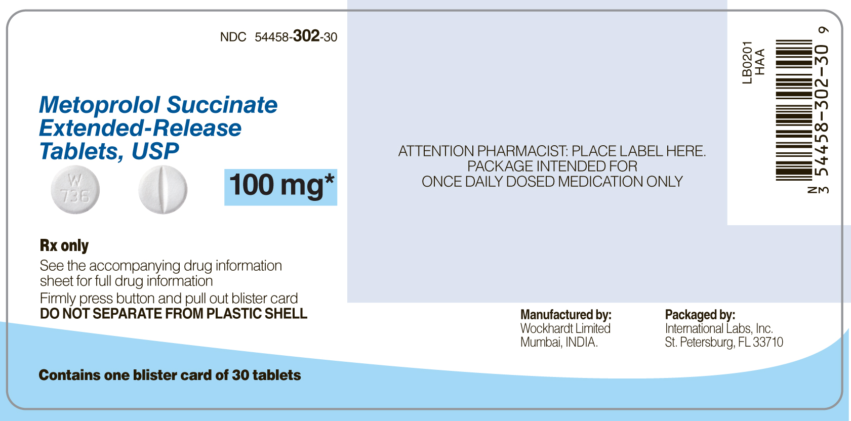 Metroprolol Succinate E-R 100 mg front