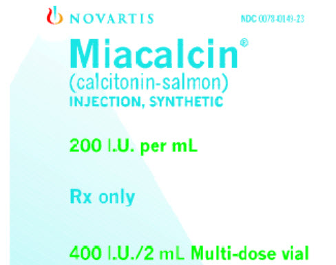 PRINCIPAL DISPLAY PANEL
Package Label – 2 mL
Rx Only		NDC 0078-0149-23
Miacalcin® (calcitonin-salmon) Injection, Synthetic
200 I.U. per mL.
2 mL Multi-dose vial