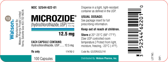 Microzide® (hydrochlorothiazide, USP) Capsules 12.5 mg Bottle 100 Capsules NDC 52544-622-01
