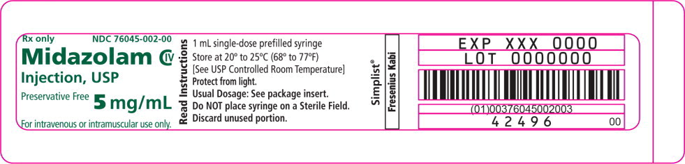 PACKAGE LABEL - PRINCIPAL DISPLAY – Midazolam 1 mL Blister Pack Label
