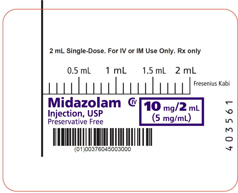 PACKAGE LABEL - PRINCIPAL DISPLAY - Midazolam 2 mL Syringe Label
