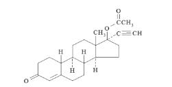 The structural formula for norethindrone acetate is [19-Norpregn-4-en-20-yn-3-one, 17-(acetyloxy)-, (17a)-]. The molecular weight of norethindrone acetate is 340.46.  