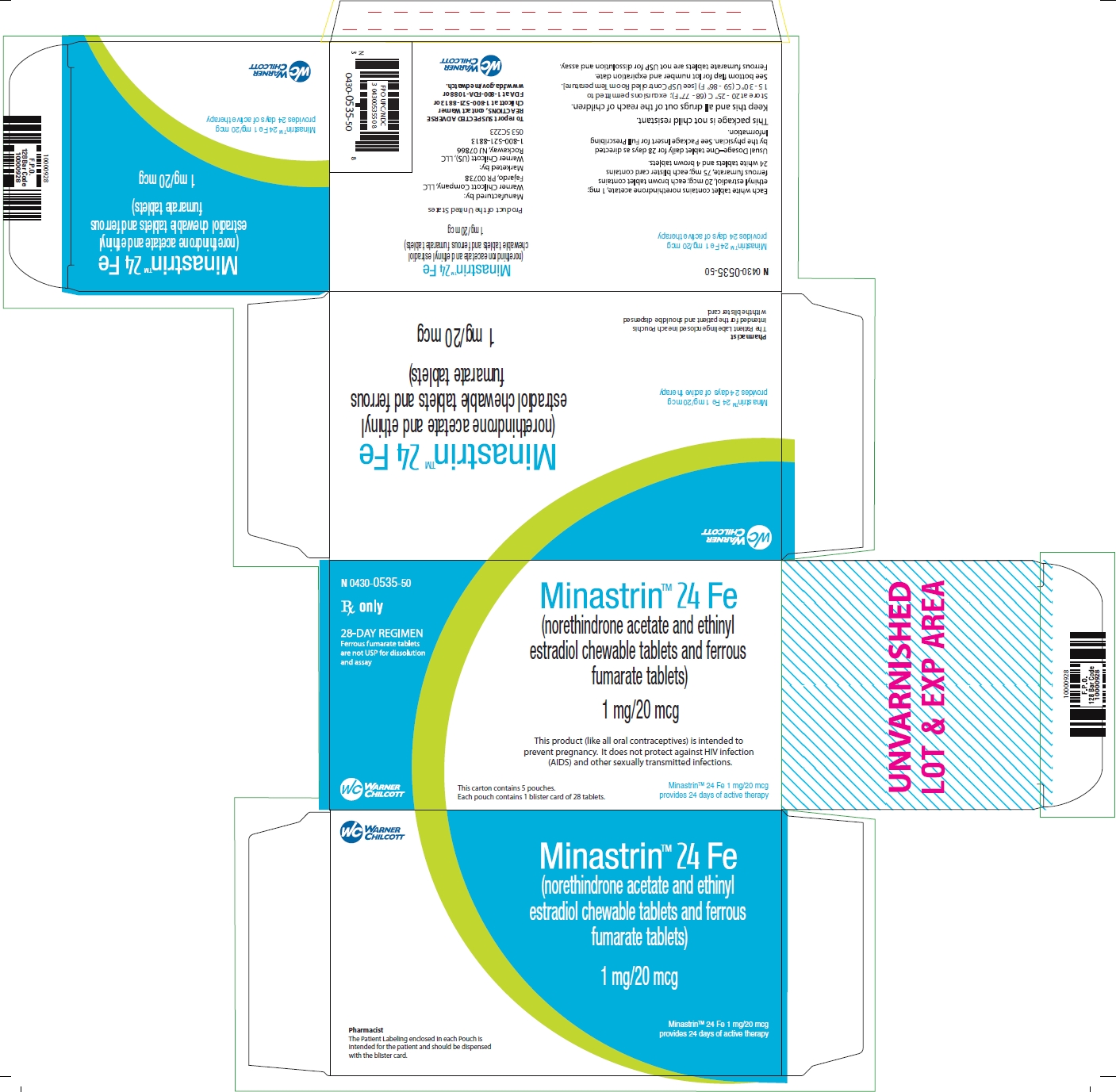 Minastrin(TM) 24 Fe (norethindrone acetate and ethinyl estradiol chewable tablets and ferrous fumarate tablets) label