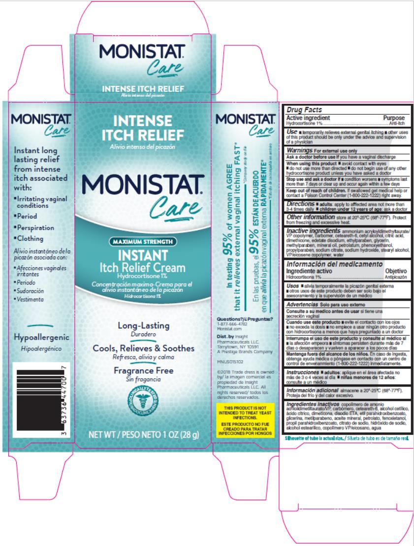 PRINCIPAL DISPLAY PANEL

MONISTAT® 
Care
Itch Relief Cream
Hydrocortisone 1%

NEW WT 1 OZ (28 g)
