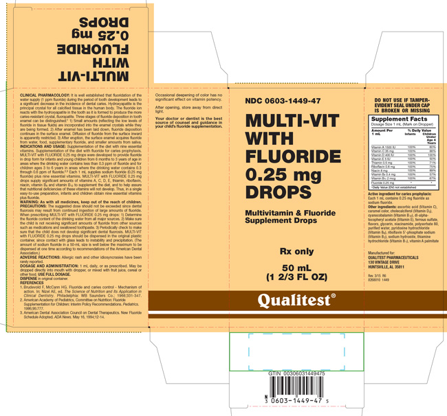 This is an image of the carton for Multi-Vit with Fluoride 0.25 mg Drops 50 mL.
