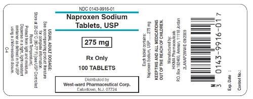 Naproxen Sodium Tablets, 275mg, 100 tabs