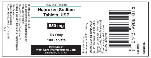 Naproxen Sodium Tablets,550 mg -100 Tabs; NDC 0143-9908-01