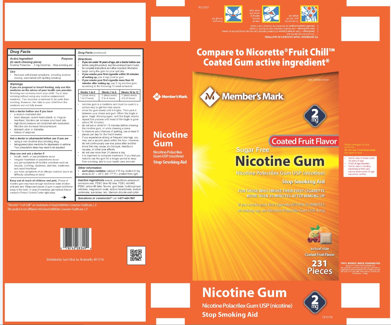 Nicotine Polacrilex Gum USP 2 mg Fruit Flavor