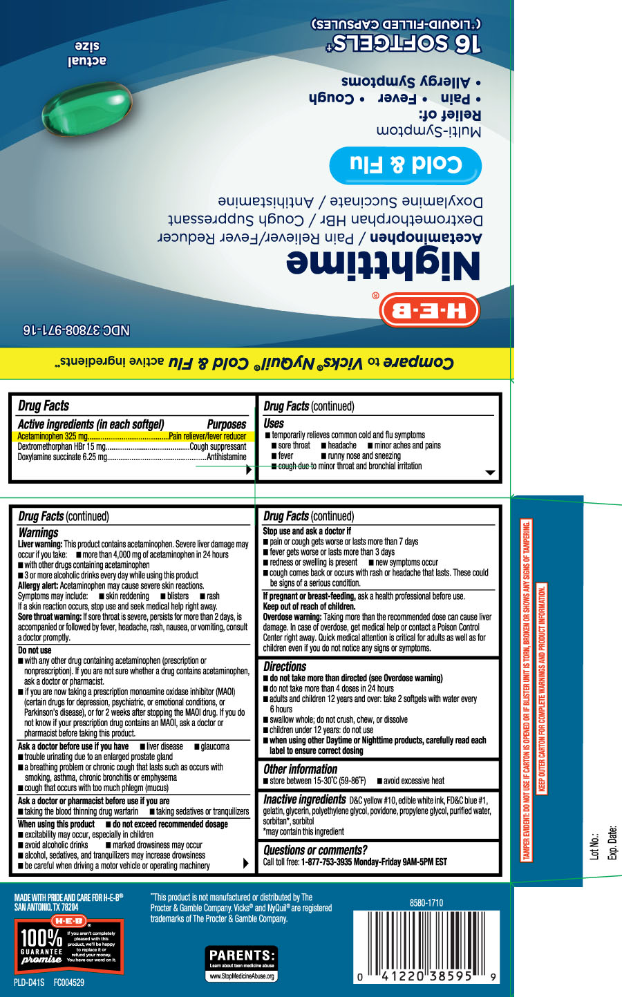 Acetaminophen 325 mg, Dextromethorphan HBr 15 mg, Doxylamine Succinate 6.25 mg