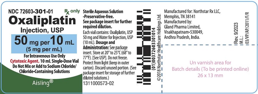 Principal Display Panel – Oxaliplatin Injection, USP 50 mg Vial Label
