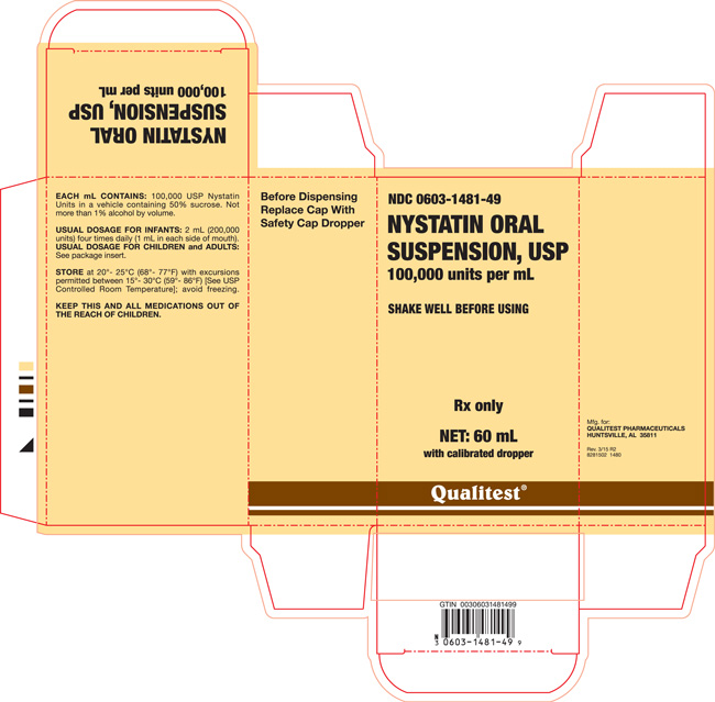 This is an image of the carton for Nystatin Oral Suspension.