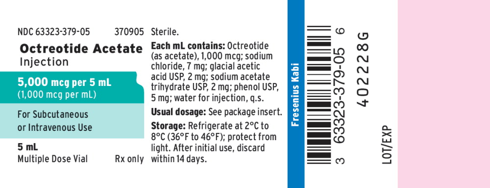 PACKAGE LABEL - PRINCIPAL DISPLAY - Octreotide 5,000 mcg Multiple Dose Vial Label
