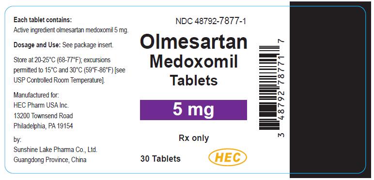Olmesartan medoxomil Tablets - Package Label - 5 mg 30 ct Bottle Label