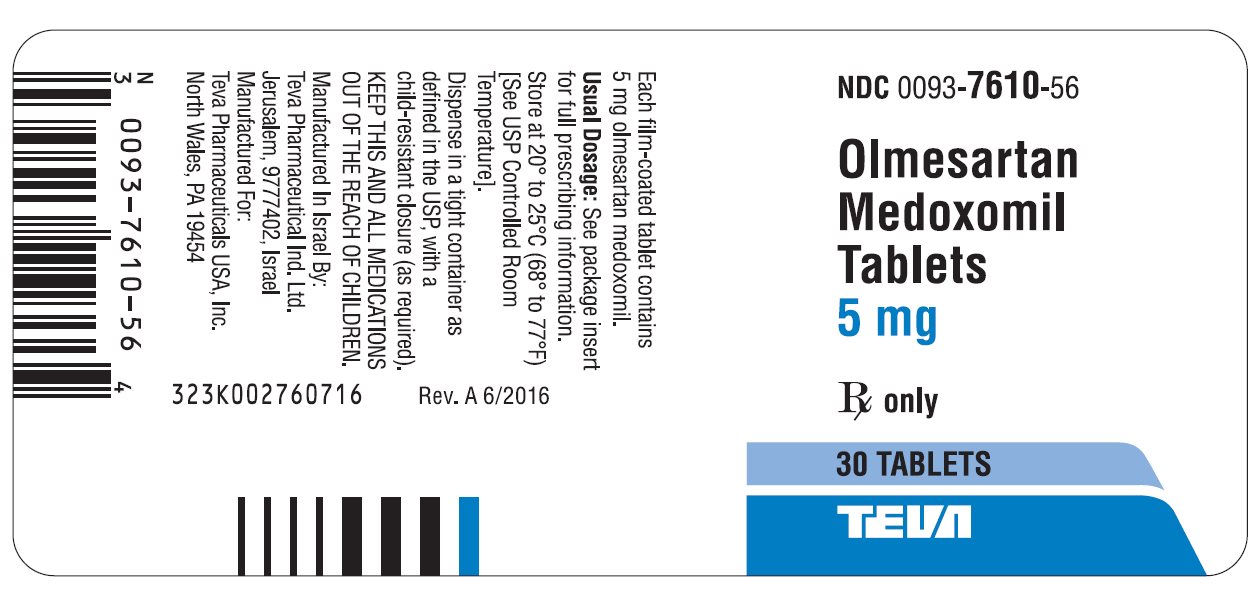 Olmesartan Medoxomil Tablets 5 mg 30s Label