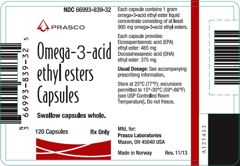 Omega 3 acid ethyl esters capsule 120 count label