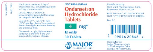 Ondansetron Hydrochloride Tablets
4 mg/30 Tablets