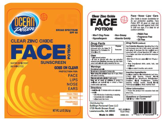 PRINCIPAL DISPLAY PANEL
Clear Zinc Oxide
Face Potion
sunscreen
Net WT. 1.0 OZ (28.5 g)
