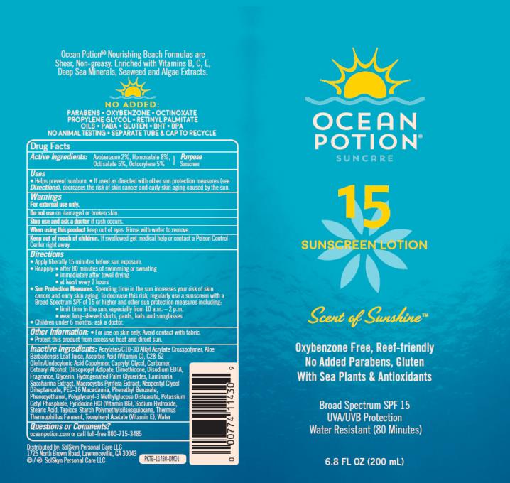 PRINCIPAL DISPLAY PANEL
OCEAN 
POTION
SUNCARE
15
SUNSCREEN LOTION
Scent of sunshine
6.8 FL OZ (200 mL)
