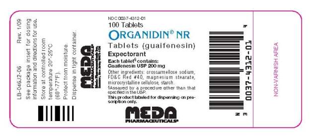 Organidin - 100 Tablet Bottle Label
