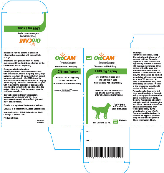 OroCAM 1.075 mg / Spray, 33 ml - Carton