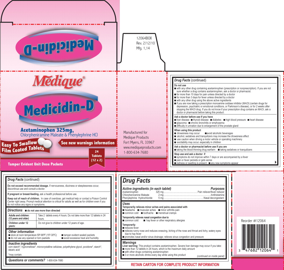 Principal Display Panel - 120R Medique Medicidin D Label
