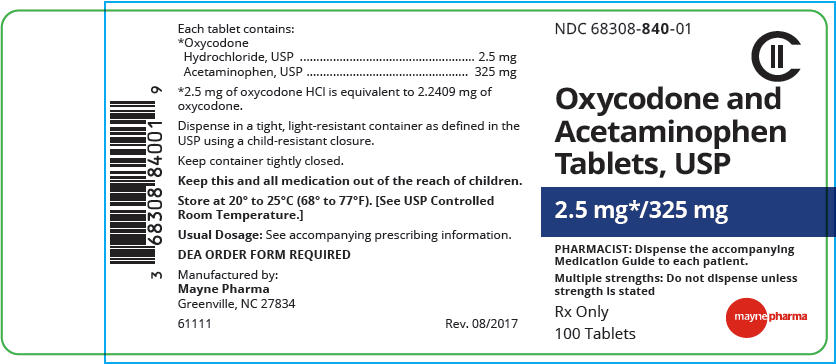 PRINCIPAL DISPLAY PANEL - 2.5 mg/325 mg Tablet Bottle Label