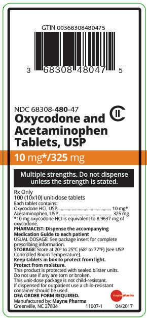 PRINCIPAL DISPLAY PANEL - 10 mg/325 mg Tablet Blister Pack Carton Label