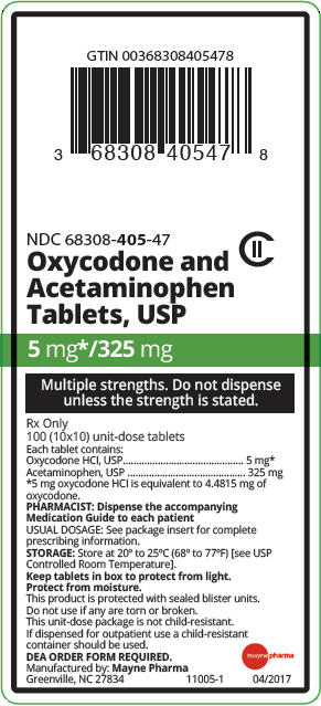 PRINCIPAL DISPLAY PANEL - 5 mg/325 mg Tablet Blister Pack Carton Label