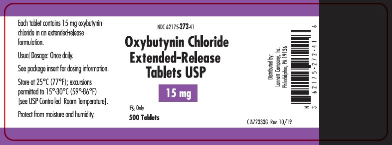 Oxybutynin Chloride Extended Release Tablets 15 mg 500ct BL CIA72333G Rev. 10/19