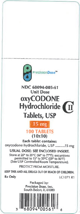 PRINCIPAL DISPLAY PANEL - 15 mg Tablet Blister Pack Carton Label
