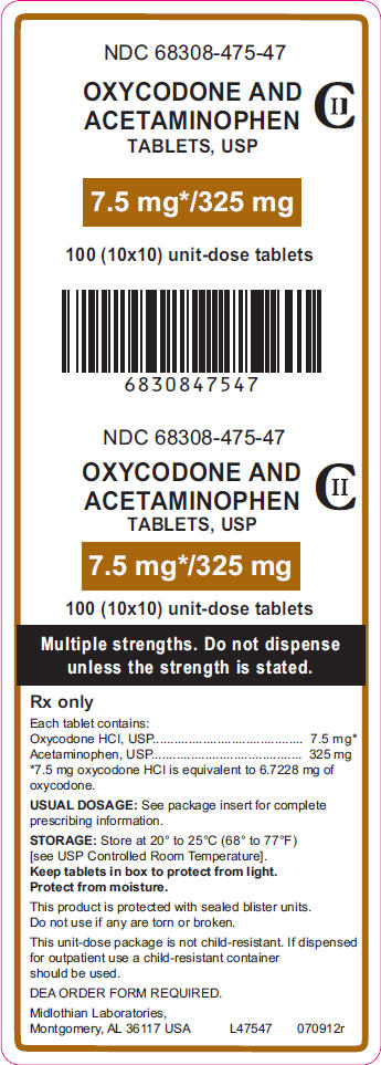 PRINCIPAL DISPLAY PANEL - 7.5 mg/325 mg Carton Label