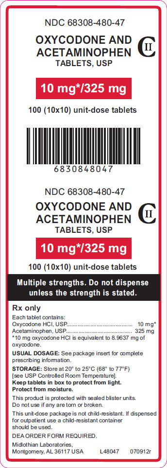 PRINCIPAL DISPLAY PANEL - 10 mg/325 mg Carton Label