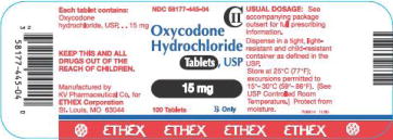 15 mg - 100 Tablets Bottle Label
