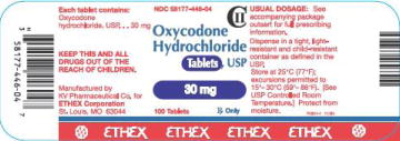 30 mg - 100 Tablets Bottle Label
