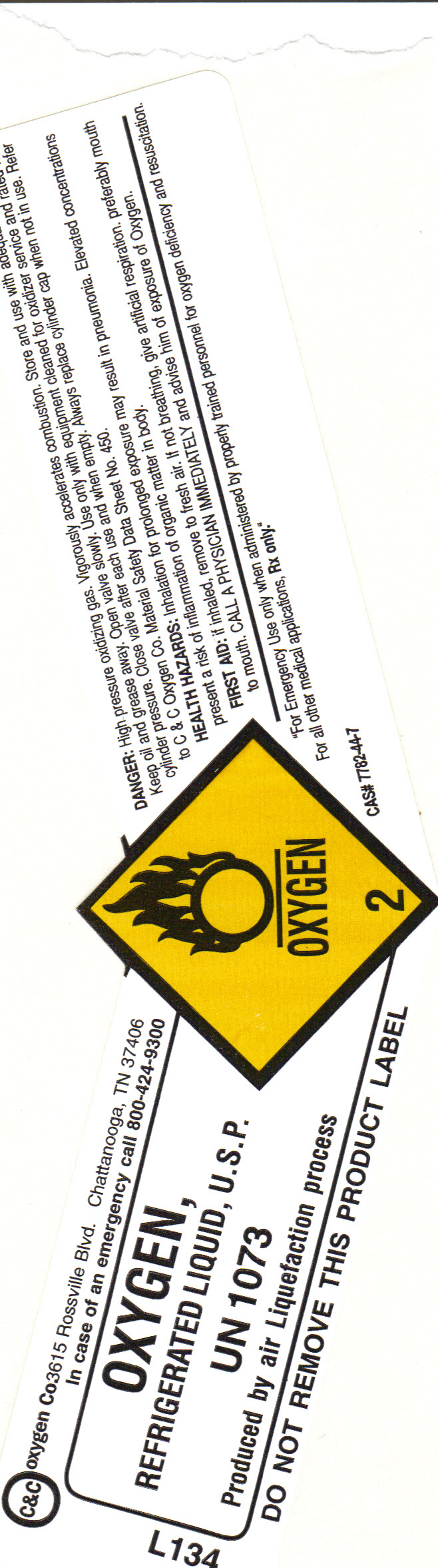 image of liquid oxygen label