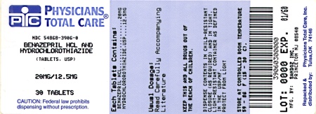 Benazepril HCTZ 20 mg 12.5 mg Label