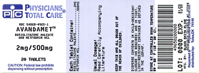 image of package label for 2mg/500mg tablets