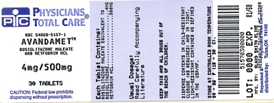 image of package label for 4mg/500mg tablets