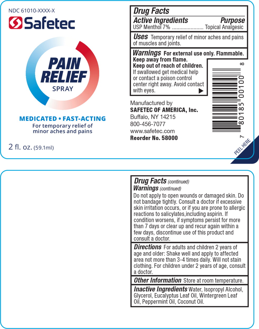 Principal Display Panel - Pain Relief Spray Bottle Label
