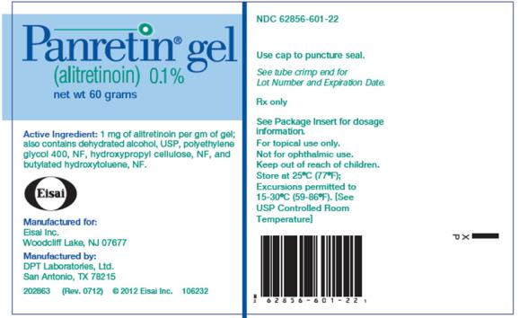 PRINCIPAL DISPLAY PANEL
NDC 62856-601-22
Panretin® gel
(alitretinoin) 0.1%
