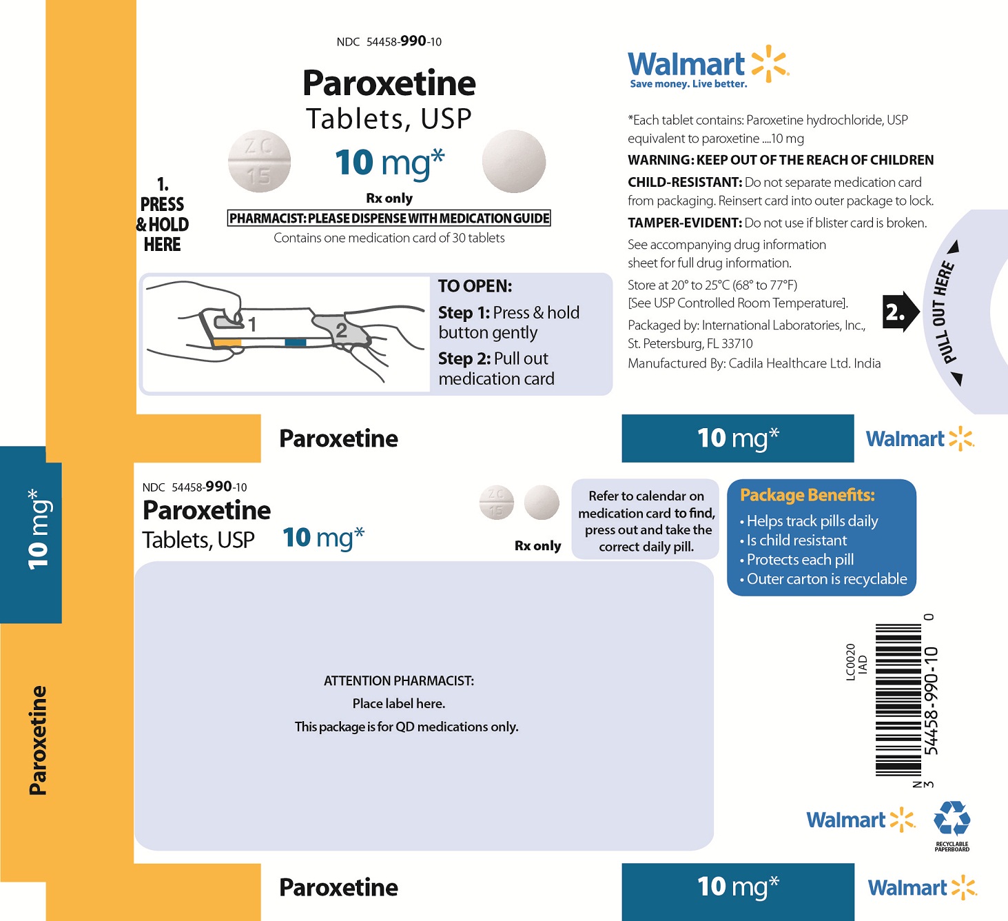 Paroxetine Tablets, USP 10 mg