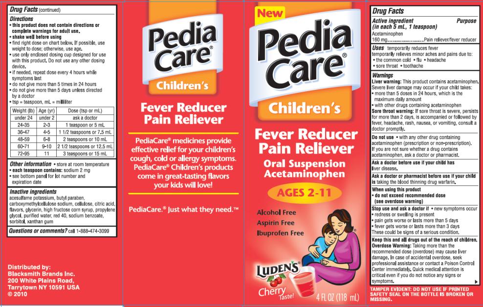 PRINCIPAL DISPLAY PANEL PediaCare Childrens Fever Reducer Pain Reliever Cherry Flavor