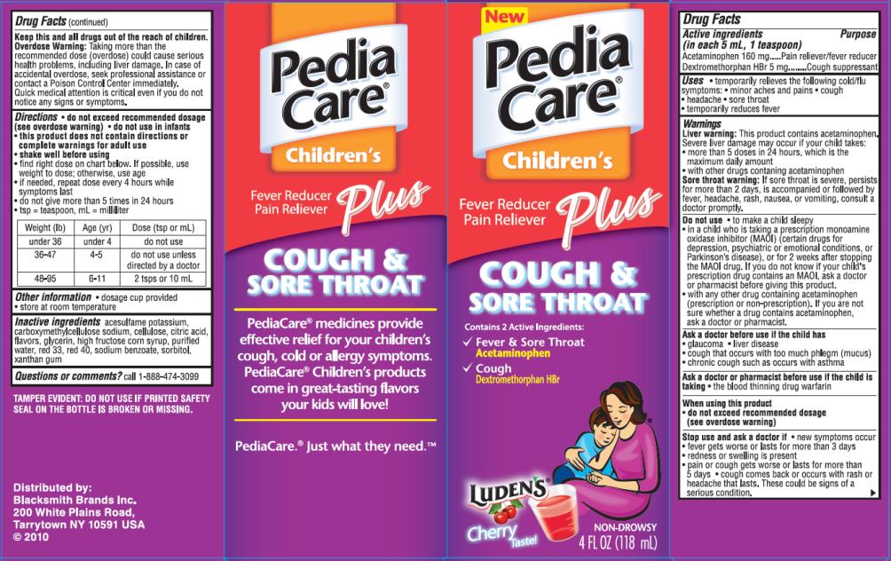 PRINCIPAL DISPLAY PANEL PediaCare Children's Fever Reducer Pain Reliever Plus Cough & Sore Throat Cherry Flavor