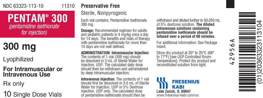 PACKAGE LABEL - PRINCIPAL DISPLAY – Pentam®300 mg Single Dose Tray Label
