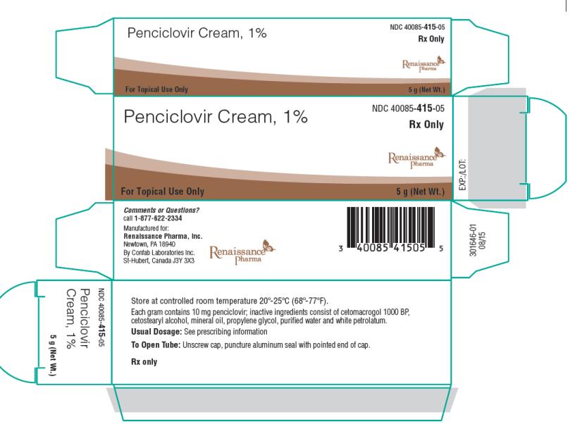 PRINCIPAL DISPLAY PANEL
NDC 40085-415-05
Penciclovir Cream 1 %
5 g (Net Wt.)
Rx Only
