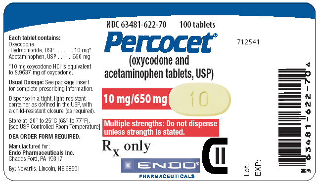 10 mg/650 mg 100 Count Bottle Label