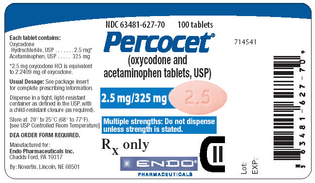 2.5 mg/325 mg 100 Count Bottle Label
